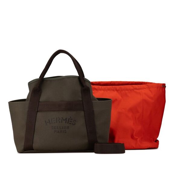 Hermes Canvas Leather Sac de Pansage Groom Tote Bag - Picture 1 of 6